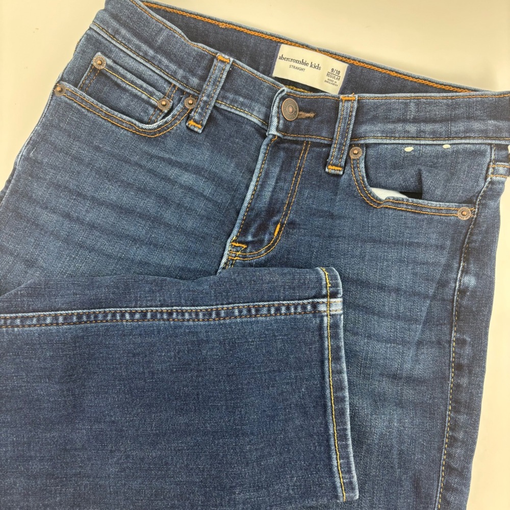 Abercrombie Kids Straight Jeans‎ Kids 9/10 Dark Wash Excellent Adjustable Waist